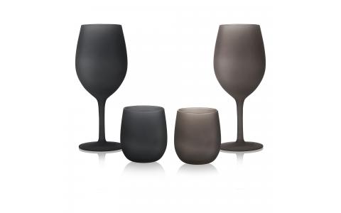 SET WINEGLASS BROWNSATIN