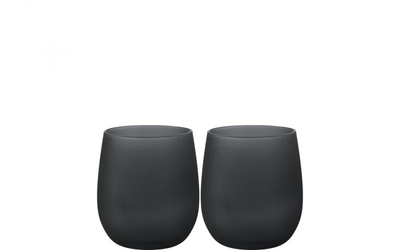 SET WATERGLASS BLACKSATIN