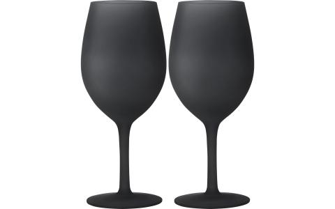 SET WINEGLASS BLACKSATIN