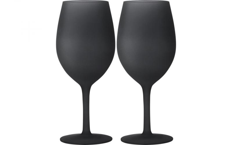 SET WINEGLASS BLACKSATIN