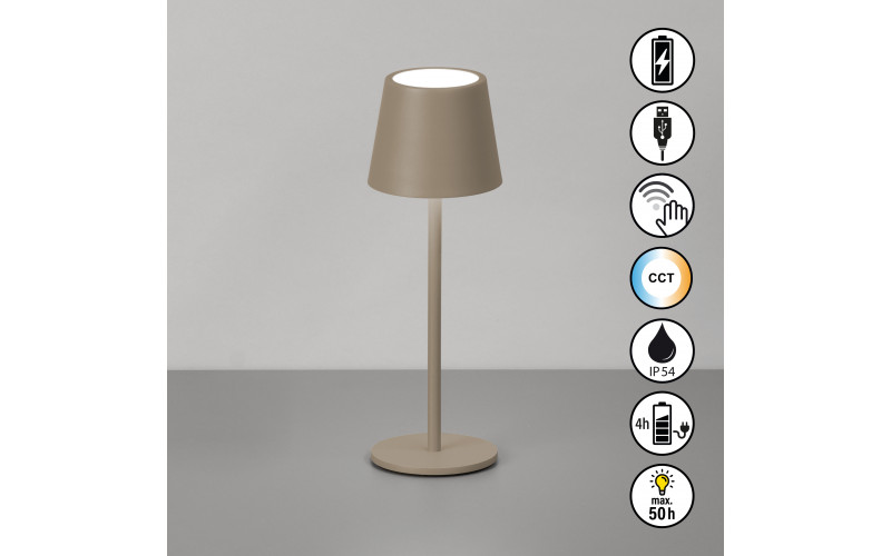 Roxi - Tischleuchte Dark-Greige -  H27.5cm