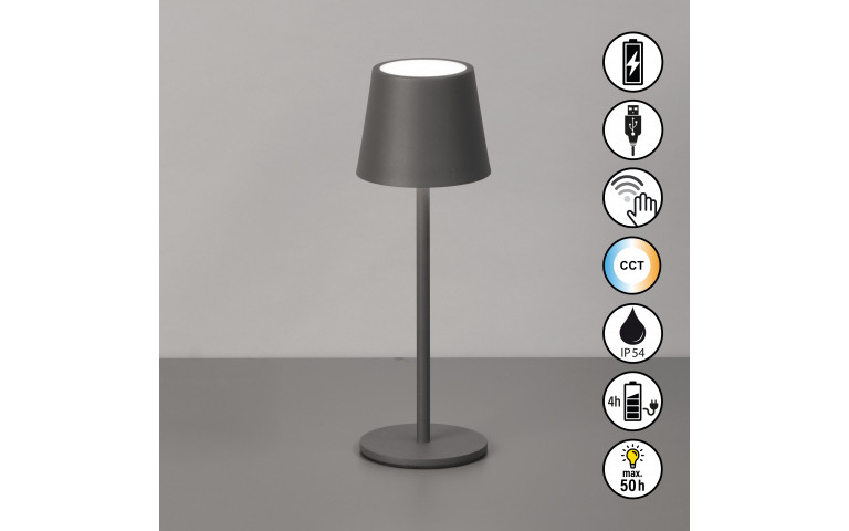 Roxi - Tischleuchte Sandgrau-  H27.5cm