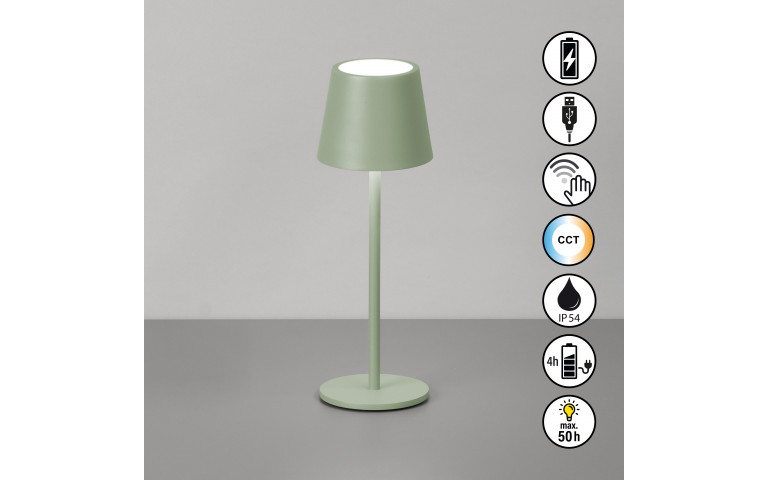 Roxi - Tischleuchte Salbeigrün -  H27.5cm