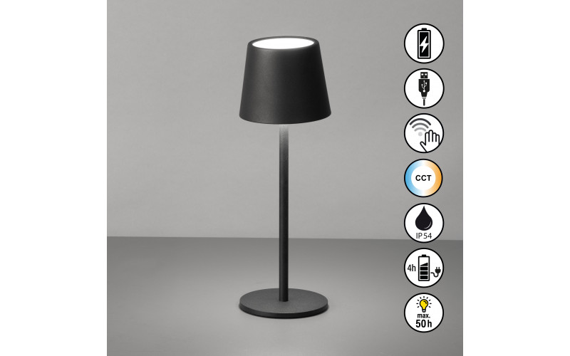 Roxi - Tischleuchte Sandschwarz -  H27.5cm