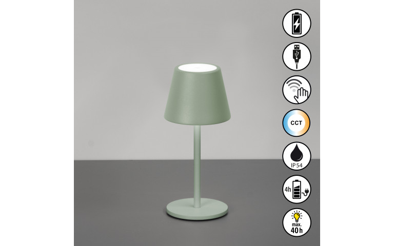 Salerno - Tischleuchte Salbeigrün - H20cm