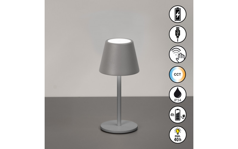 Salerno - Tischleuchte Sandgrau - H20cm