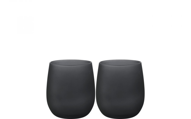 SET WATERGLASS BLACKSATIN