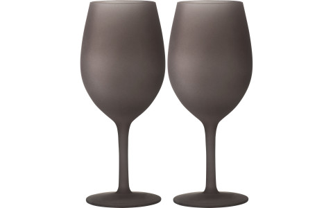 SET WINEGLASS BROWNSATIN