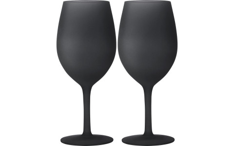 SET WINEGLASS BLACKSATIN