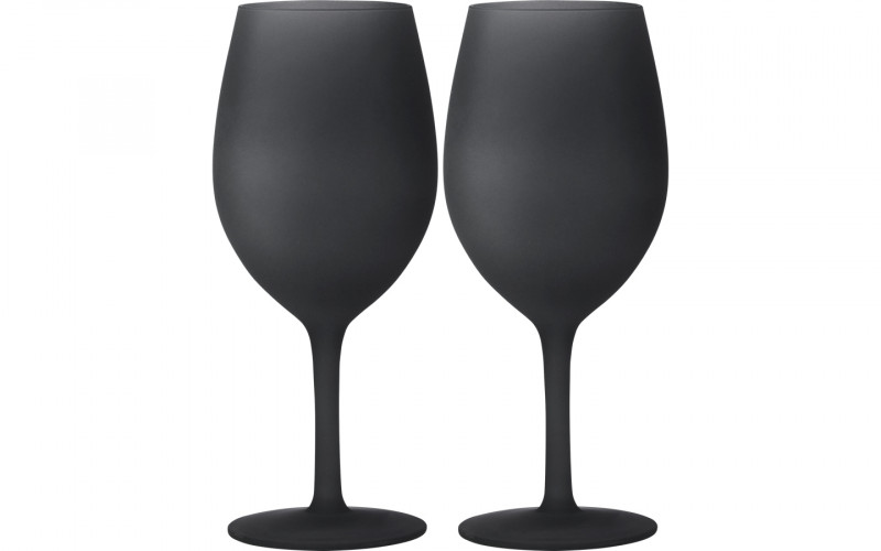 SET WINEGLASS BLACKSATIN