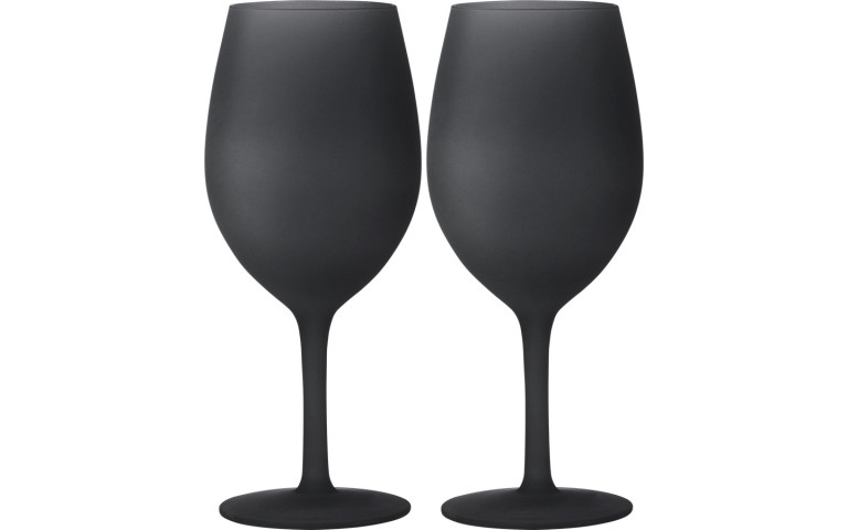 SET WINEGLASS BLACKSATIN