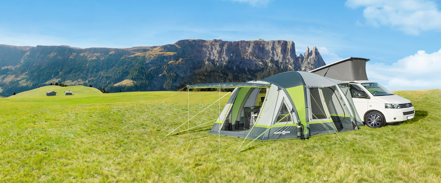 Erweitere deinen Lebensraum auf dem Campingplatz mit unseren geräumigen Vorzelten und Pavillons